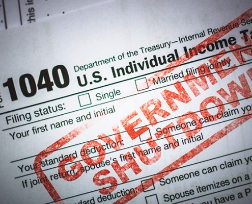 IRS tax forms - Government Shutdown